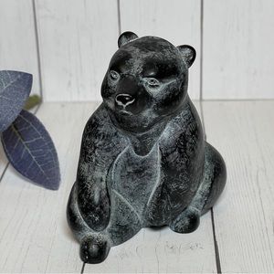 Vintage Boma Sitting Black Bear Figurine - Made in Canada 3"